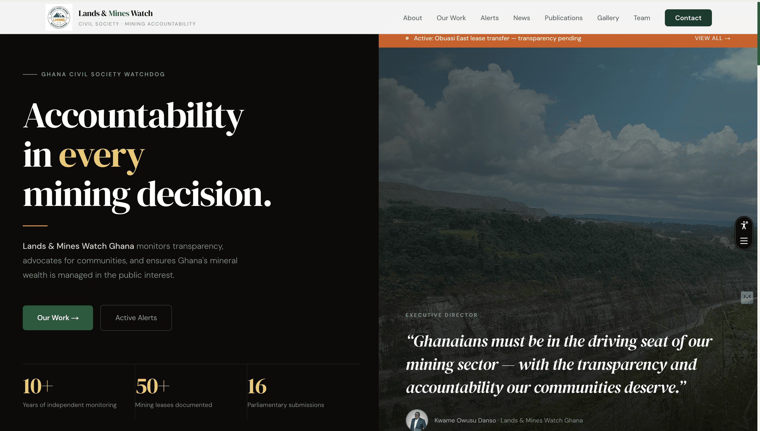 Lands and Mines Watch Ghana project screenshot